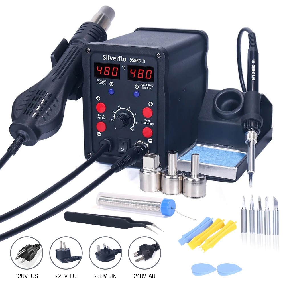 T12 Soldering Station Oled - Stacja lutownicza Silverflo 8586D Stacja lutownicza